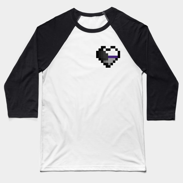 Pixel Heart Demisexual Baseball T-Shirt by traditionation